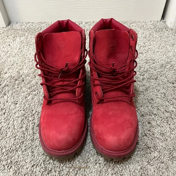 Red Timberland 
Size Youth 4
Barely Worn - Picture 4 of 4